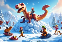 无畏契约雪地恐龙乐园，冬日战场上的童趣冒险，无畏契约雪地恐龙乐园，冬日战场的童趣冒险